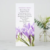 Sunny Spring Lavender Iris Wedding Menu Menükarte (Stehend Vorderseite)