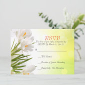 Sunny Spring White Iris RSVP Karte (Stehend Vorderseite)