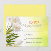 Sunny Spring White Iris RSVP Karte (Vorne/Hinten)
