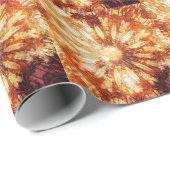 Sunny Star Blume Warm Braun Orange Farben Geschenkpapier (Rolleneckpunkt)
