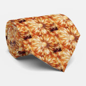 Sunny Star Blume Warm Braun Orange Farben Krawatte (Gerollt)