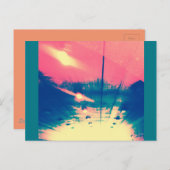 Sunny Strawberry Untergrund Postkarte (Vorne/Hinten)