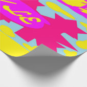 SUNNY STYLE DESIGN PINK LEMON BLUE GESCHENKPAPIER (Ecke)