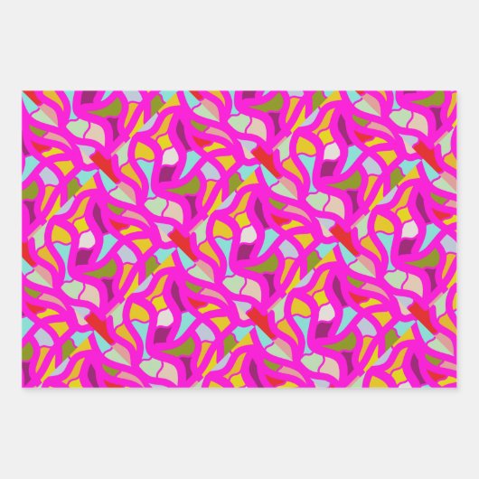 SUNNY STYLE DESIGN PINK LEMON BLUE GESCHENKPAPIER SET (Vorderseite 2)