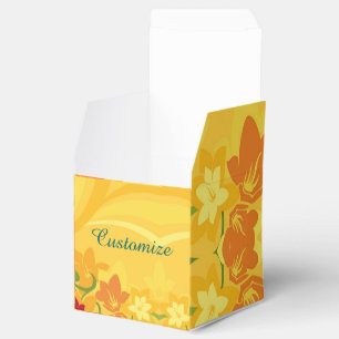 Sunny Summer Yellow Floral Cube Favor Box Geschenkschachtel