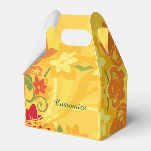 Sunny Summer Yellow Floral Gable Fee Box Geschenkschachtel (Vorderseite)