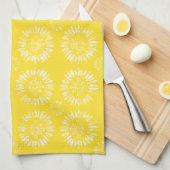 Sunny Sunburst Yellow Kitchen Towel Geschirrtuch (Viertel Falte)