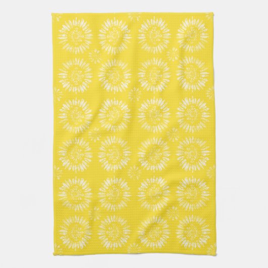 Sunny Sunburst Yellow Kitchen Towel Geschirrtuch (Vertikal)