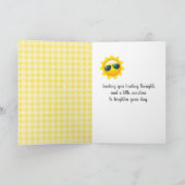 Sunny Sunflower Bouquet on Gingham Karte (Innenseite)
