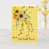 Sunny Sunflower Bouquet on Gingham Karte (Gelbe Blume)
