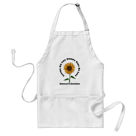 Sunny Sunflower Personalize Name Gardening Lovers Schürze (Vorne)