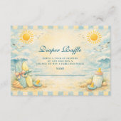 Sunny Surf Vibes Baby Shower Dipper Raffle Begleitkarte (Vorderseite)