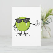 Sunny Tennis Ball Einladung (Stehend Vorderseite)