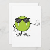 Sunny Tennis Ball Einladung (Vorne/Hinten)