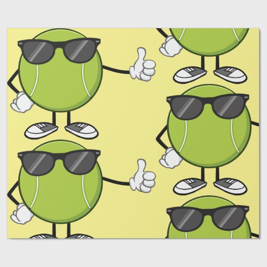 Sunny Tennis Ball Geschenkpapier (Flach)