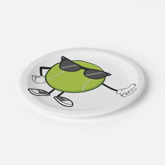 Sunny Tennis Ball Pappteller (Schrägansicht)