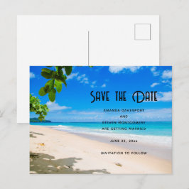 Sunny Tropical Beach Foto Save the Date Einladungspostkarte