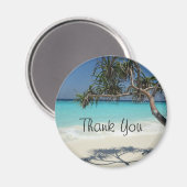 Sunny Tropical Beach Ocean Paradise Vielen Dank Magnet (Vorderseite/Rückseite)