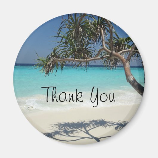 Sunny Tropical Beach Ocean Paradise Vielen Dank Magnet (Vorne)