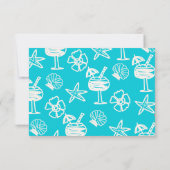 Sunny Tropical Hand gezeichnete Hochzeit RSVP Einladung (Rückseite)