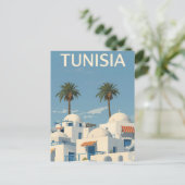 Sunny Tunisia Coastal View Postkarte (Stehend Vorderseite)