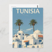 Sunny Tunisia Coastal View Postkarte (Vorne/Hinten)