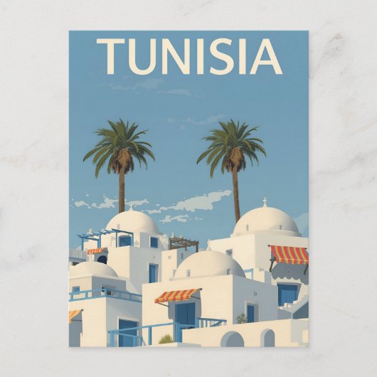 Sunny Tunisia Coastal View Postkarte (Vorderseite)