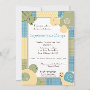 Sunny Turtle Sea Life Snail Baby Dusche Einladung