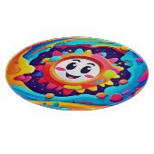 Sunny Vibes: Farbenfrohe Freude Schneidebrett (Ecke)