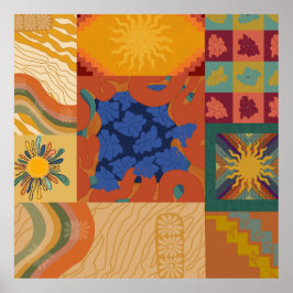 Sunny Vibes Patchwork Poster