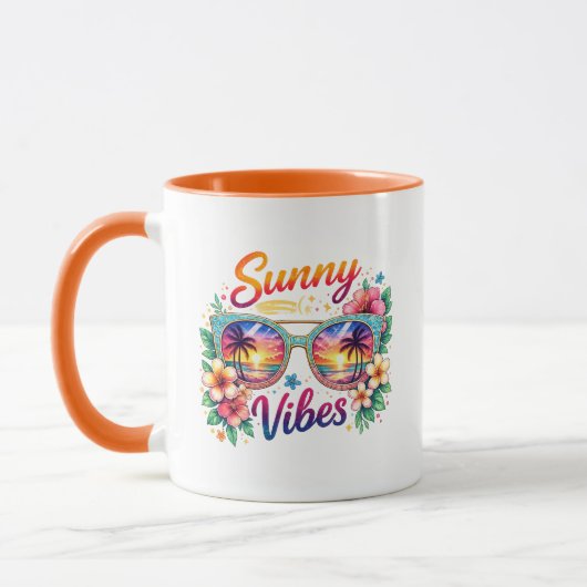 Sunny Vibes Tropical Sunset Sunglasses Two-Tone  Tasse (Links)