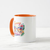 Sunny Vibes Tropical Sunset Sunglasses Two-Tone  Tasse (Vorderseite Links)