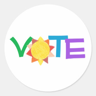 Sunny Vote GOTV Button Runder Aufkleber
