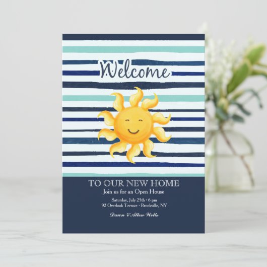 Sunny Welcome Einladung (Stehend Vorderseite)