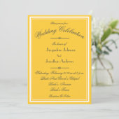 Sunny Yellow All In One RSVP Email Website Wedding Einladung (Stehend Vorderseite)
