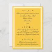 Sunny Yellow All In One RSVP Email Website Wedding Einladung (Rückseite)