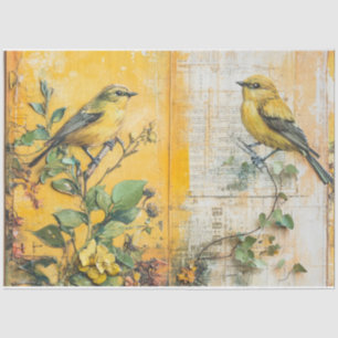 Sunny Yellow Bird Junk Journal Seidenpapier