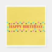 Sunny Yellow Birthday Polka Dots Serviette (Vorderseite)
