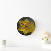 Sunny Yellow Daffodil Runde Wanduhr (Zuhause)