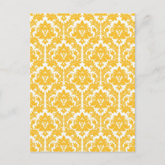 Sunny Yellow Damask Postkarte