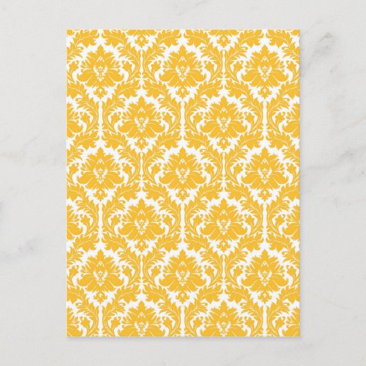 Sunny Yellow Damask Postkarte (Vorderseite)