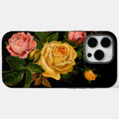 Sunny Yellow Elegane Floral Heirloom Rose Schwarz Case-Mate iPhone Hülle (Rückseite (Horizontal))