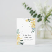 SUNNY YELLOW FLORAL MAMA GIFT EARRING DISPLAY CARD PLATZKARTE (Stehend Vorderseite)