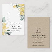 SUNNY YELLOW FLORAL MAMA GIFT EARRING DISPLAY CARD PLATZKARTE (Vorne/Hinten)