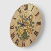 Sunny Yellow Garden Flowers Wall Clock Große Wanduhr (Winkel)