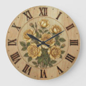Sunny Yellow Garden Flowers Wall Clock Große Wanduhr (Vorderseite)