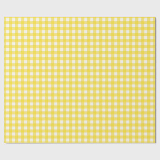 Sunny Yellow Gingham Checkered Pattern Geschenkpapier (Flach)