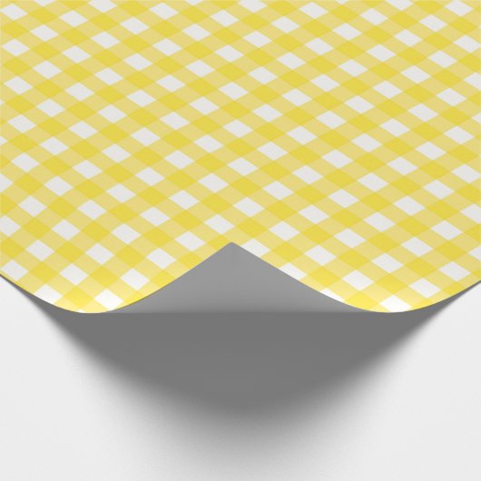 Sunny Yellow Gingham Checkered Pattern Geschenkpapier (Ecke)