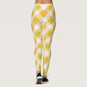 Sunny Yellow Gingham Karo Pattern Leggings (Rückseite)