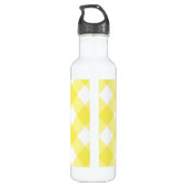 Sunny Yellow Gingham Monogram Edelstahlflasche (Rückseite)